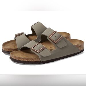 NEW Birkenstock Arizona Birkibuc Sandals Stone - size 39